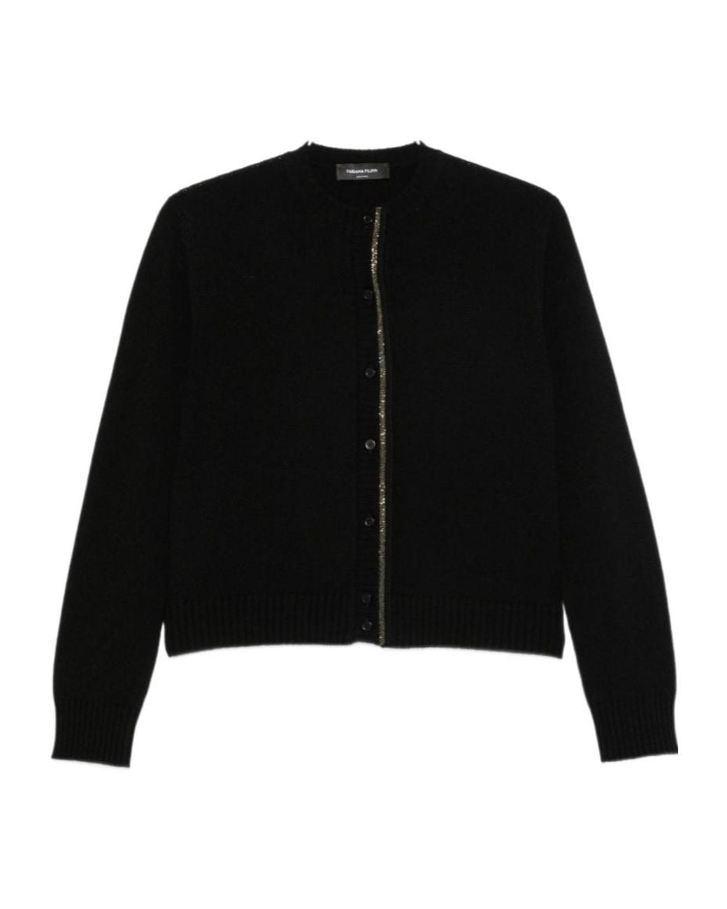 Fabiana Filippi Black Button-Front Cardigan