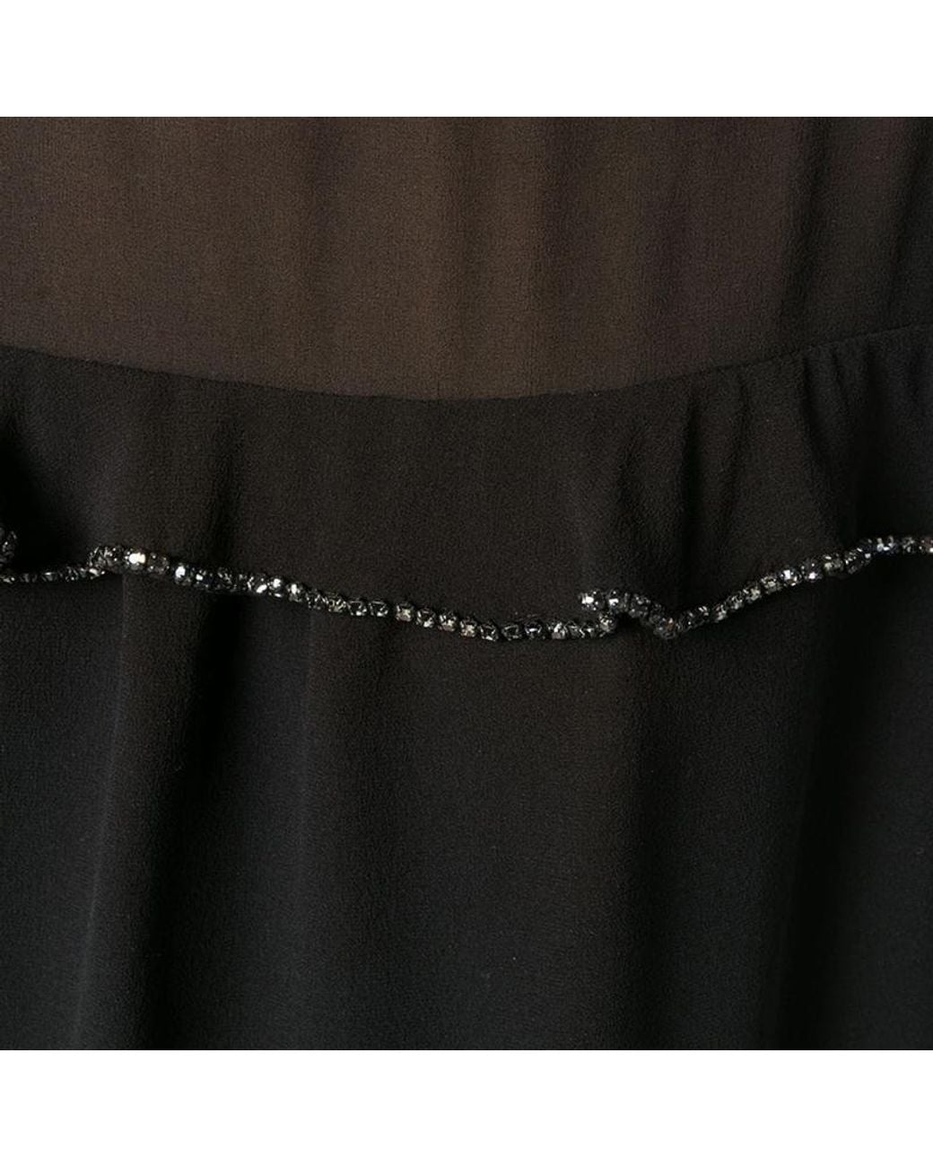 Saint Laurent Black Crystal Embellished Blouse