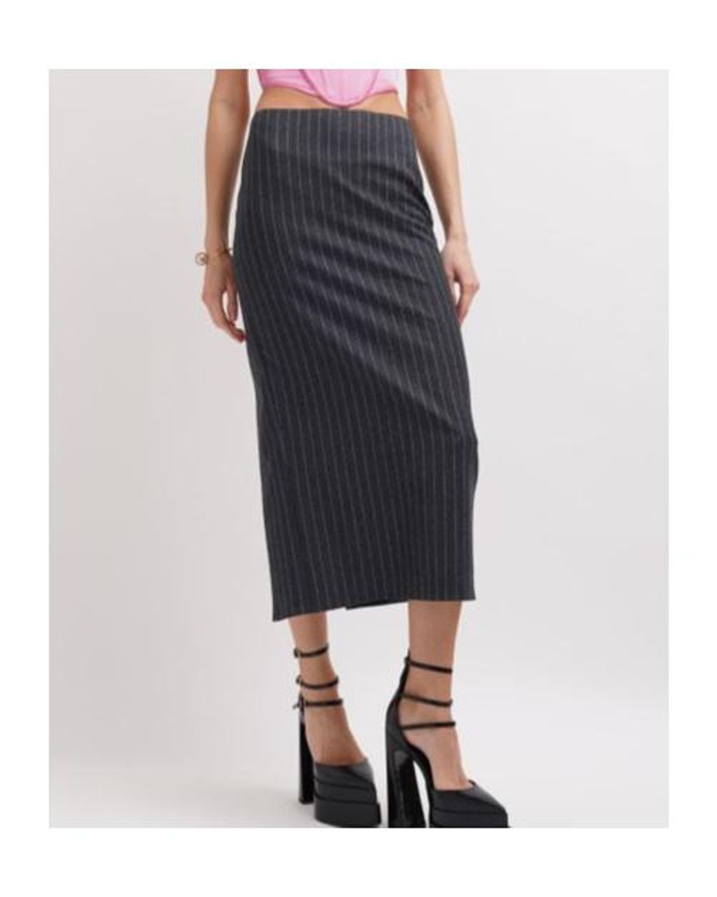 Versace Black Striped Skirt