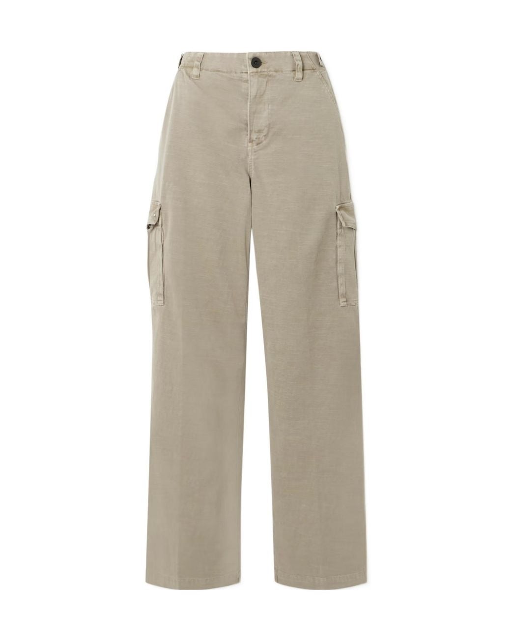 James Perse Gray Cotton-Blend Twill Straight-Leg Cargo Pants