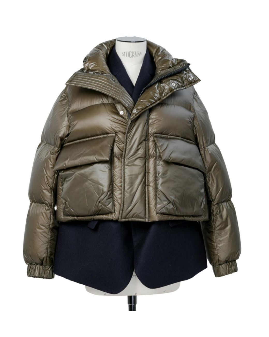 Sacai Gray High-Neck Puffer Jacket