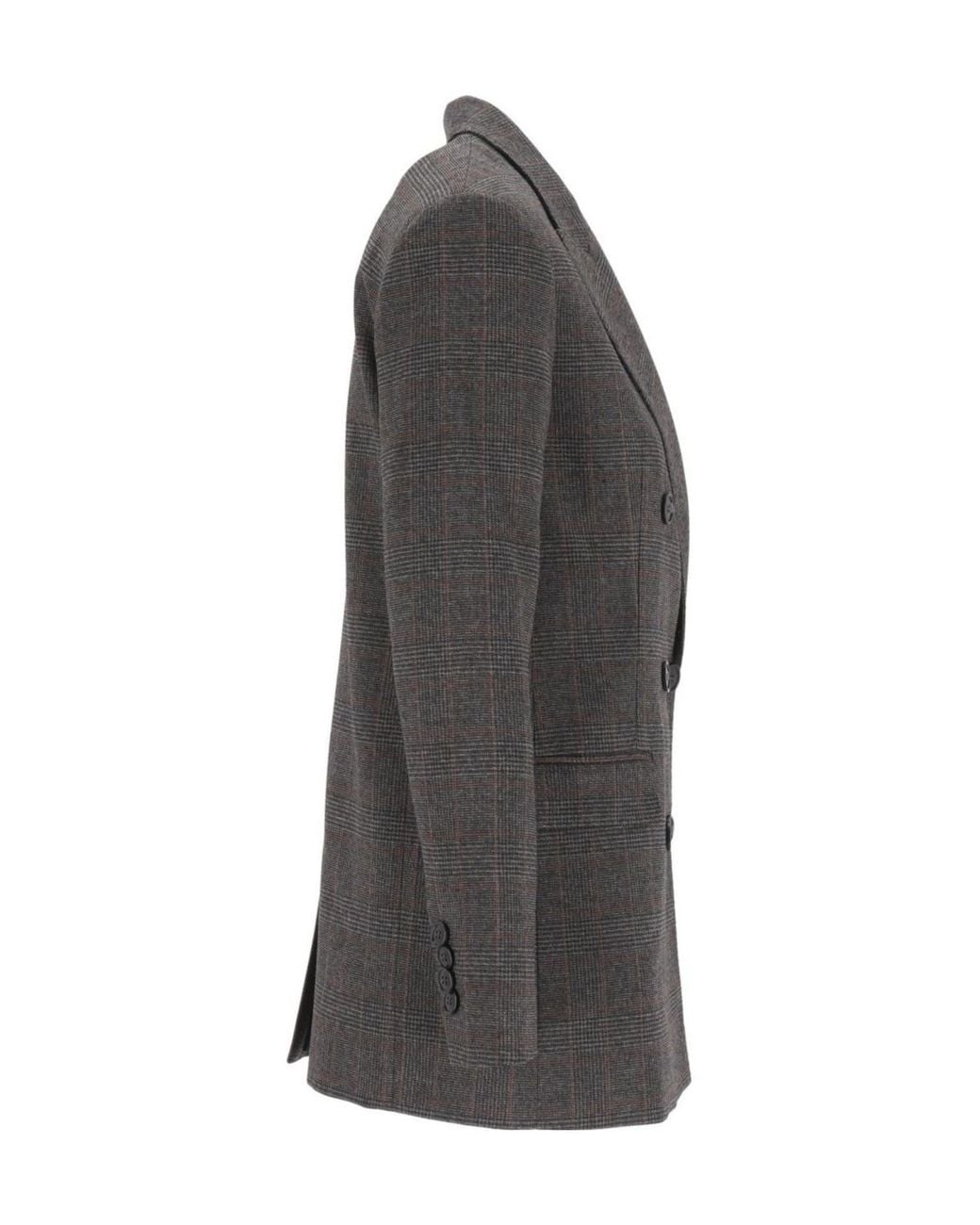 Al Duca D'aosta Gray Double-Breasted Blazer