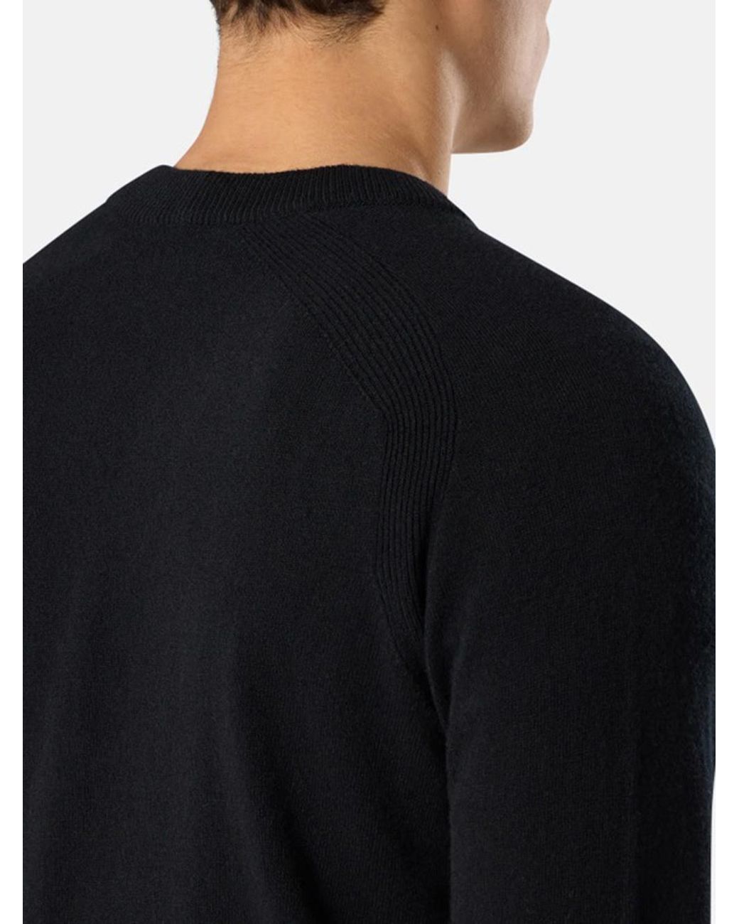 Stone Island Black V-Neck Button-Up Cardigan for men