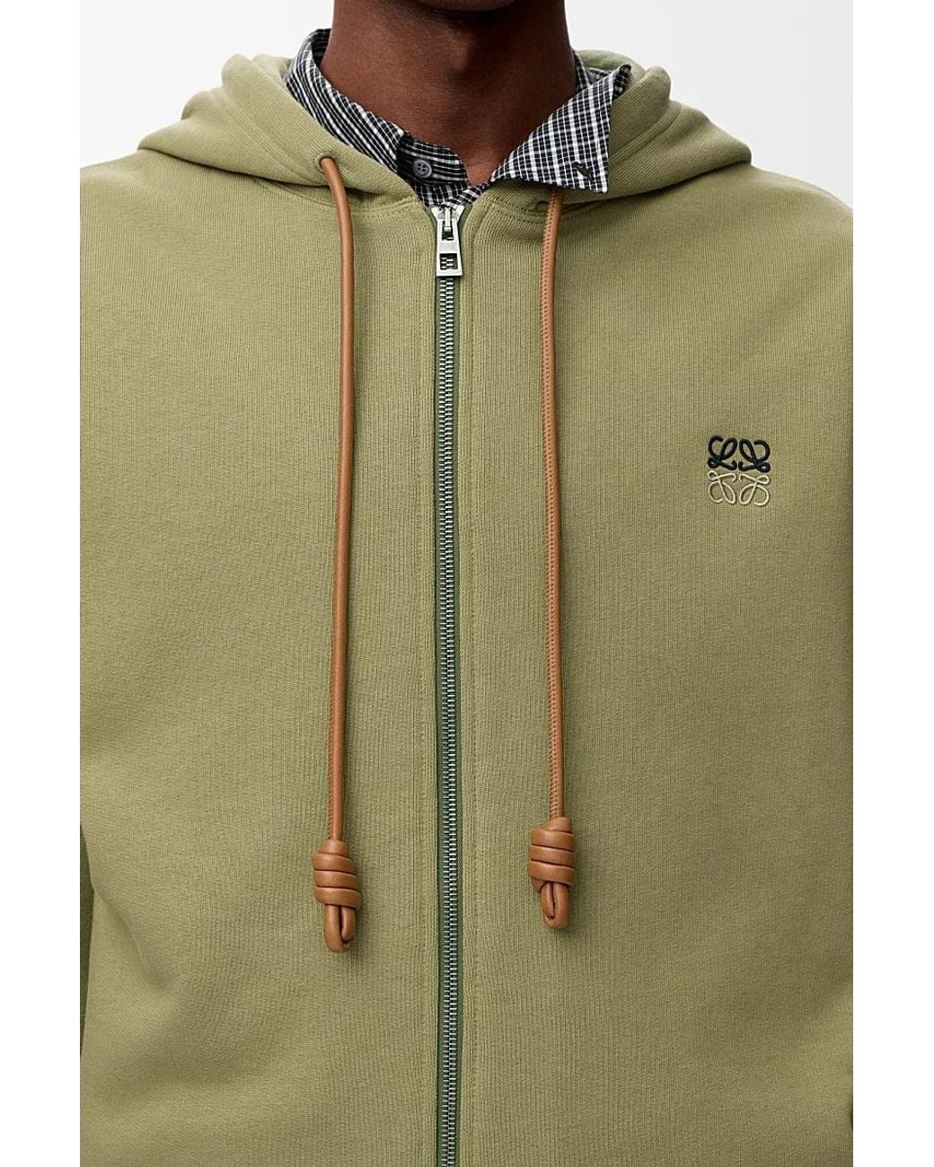 Loewe Green Zip-Up Hoodie for men