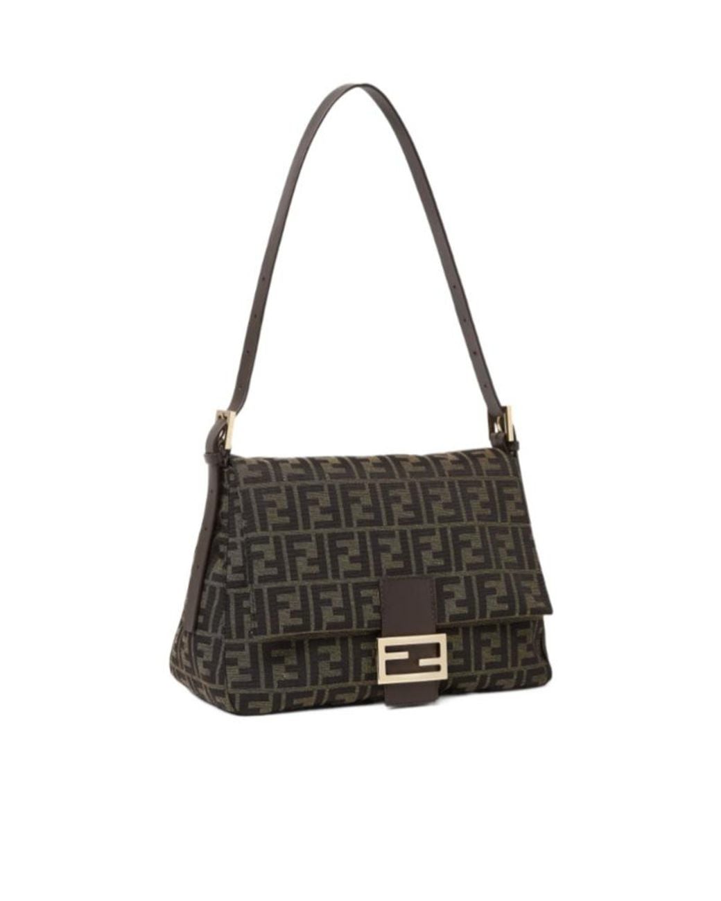Fendi Black Ff Zucca Jacquard Fabric Bag