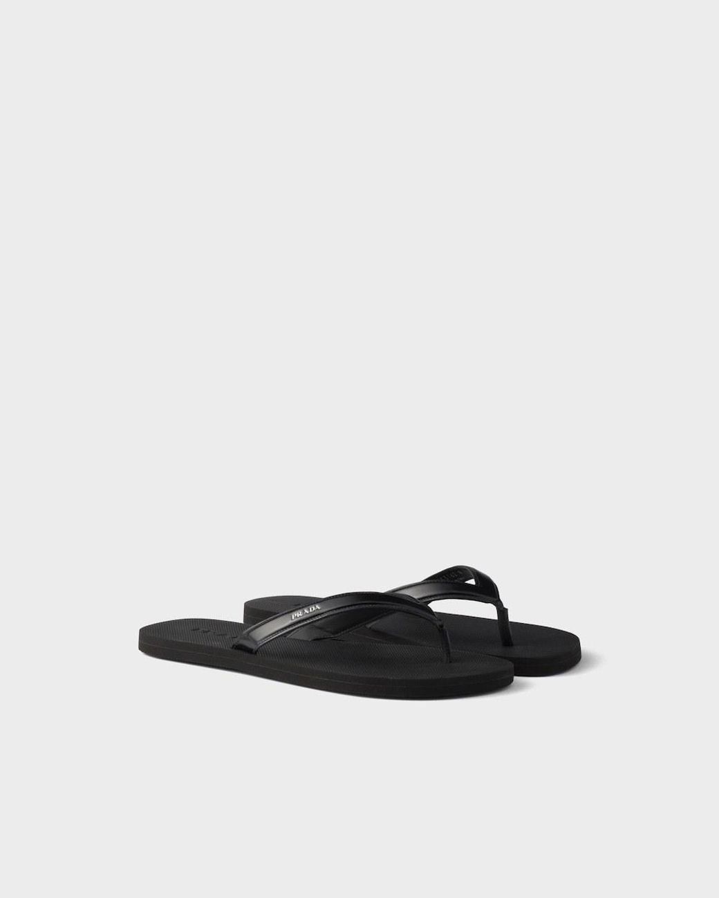 Prada Black Logo-Detailed Flip Flops for men