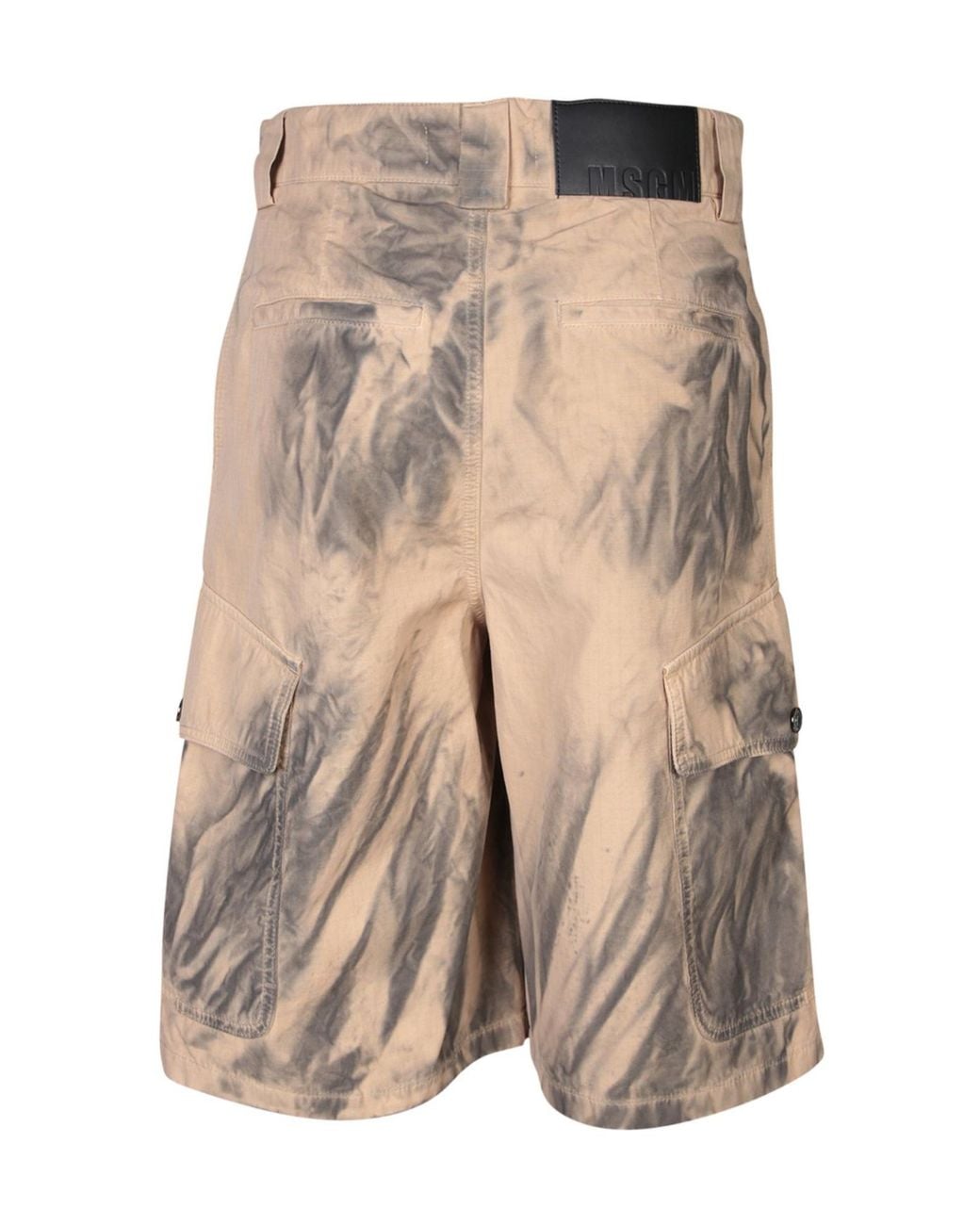 MSGM Natural Tie-Dye Cargo Bermuda Shorts for men