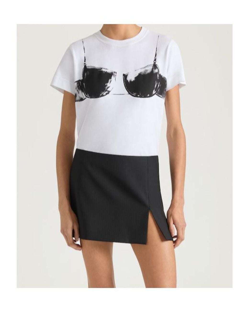 Givenchy White Cutaway Bra Printed Crewneck T-Shirt