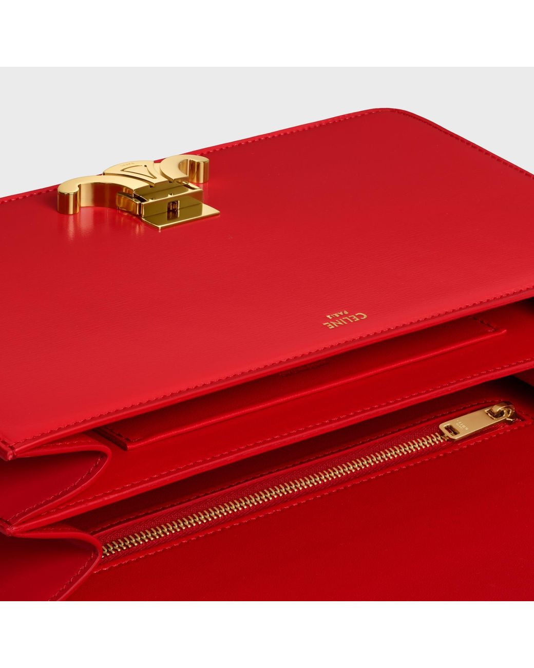 Céline Red Medium Triomphe Folio