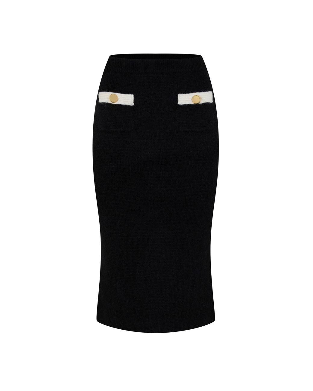 Alessandra Rich Black Knit Midi Skirt