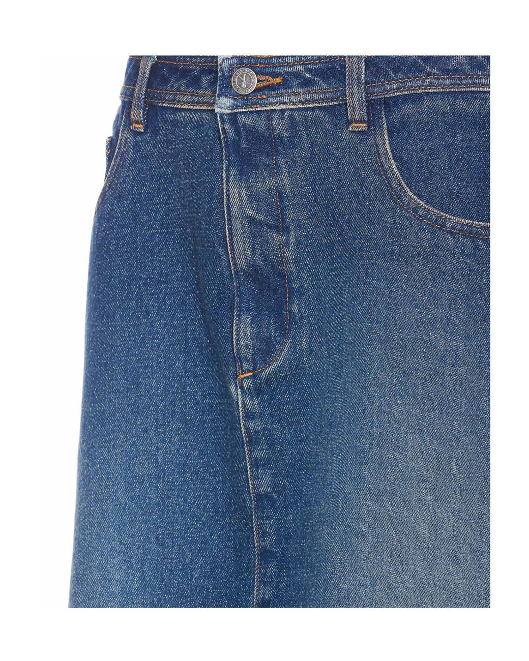 A.P.C. Blue Slit-Detailed Denim Skirt