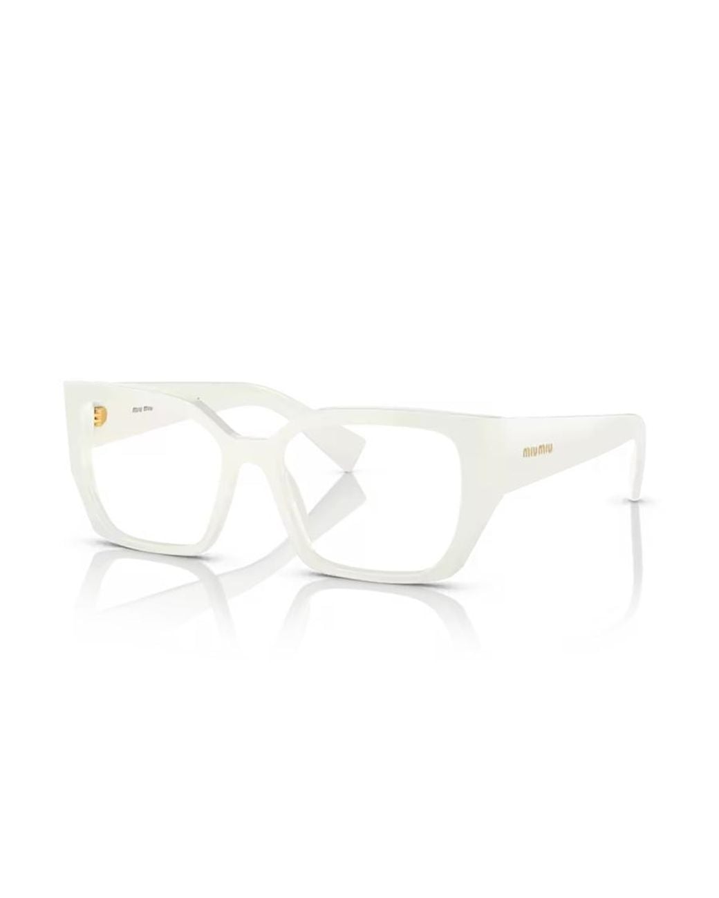 Miu Miu White Eyewear Rectangular-Frame Glasses