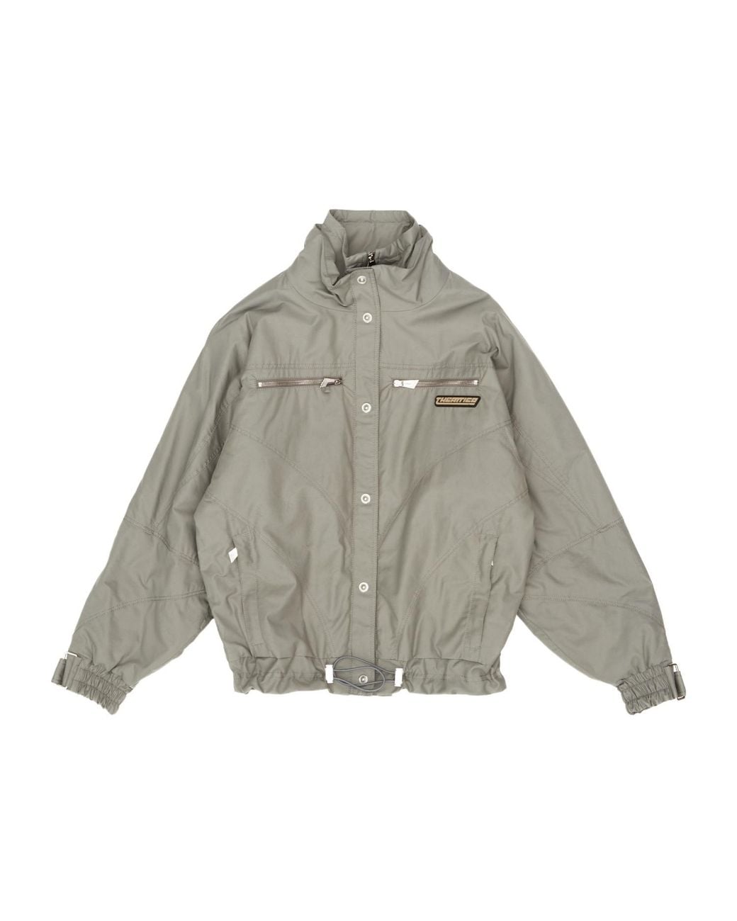The Attico Gray The High Neck Zip Bomber Jacket