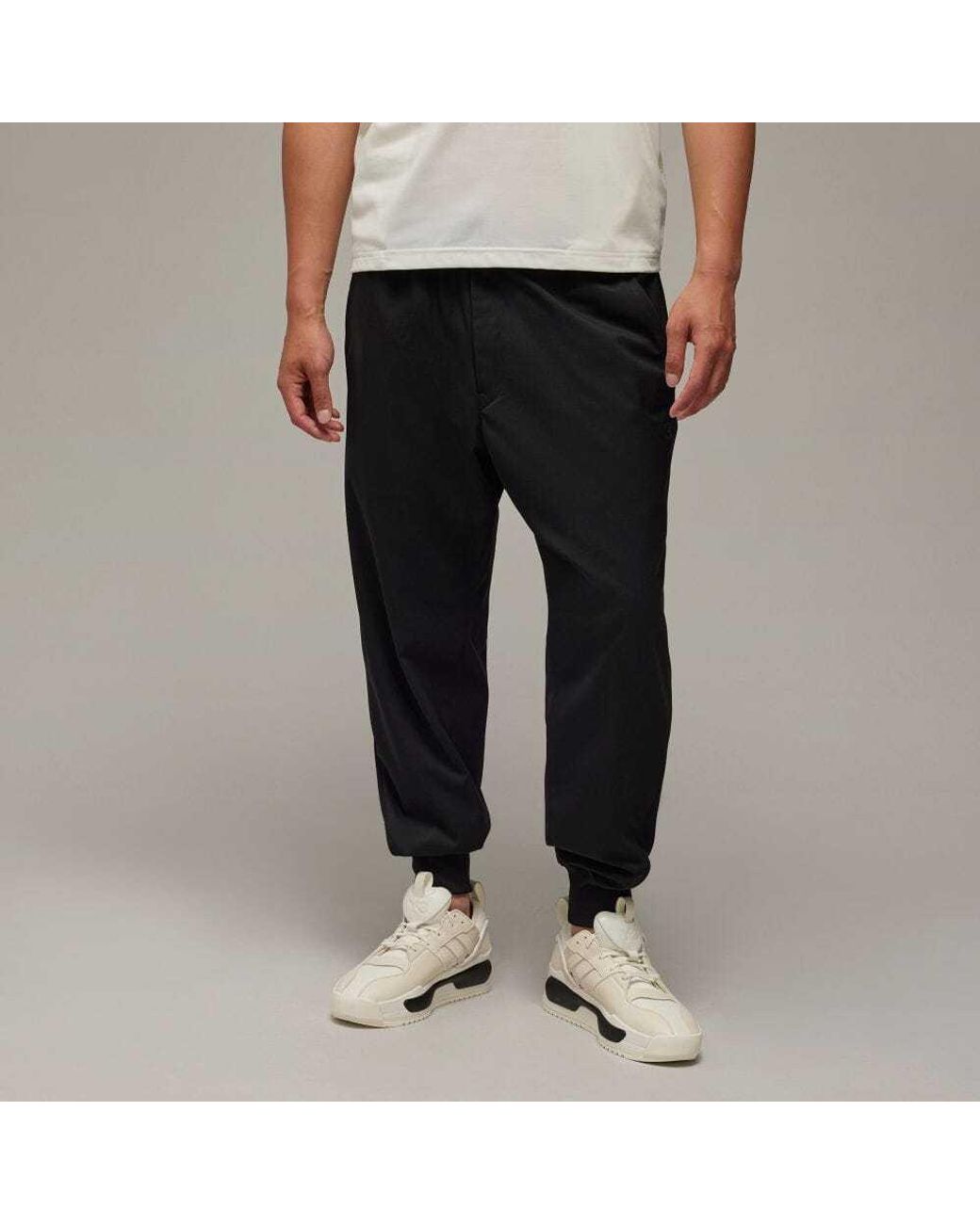Y-3 Black Straight-Leg Drawstring Track Trousers for men