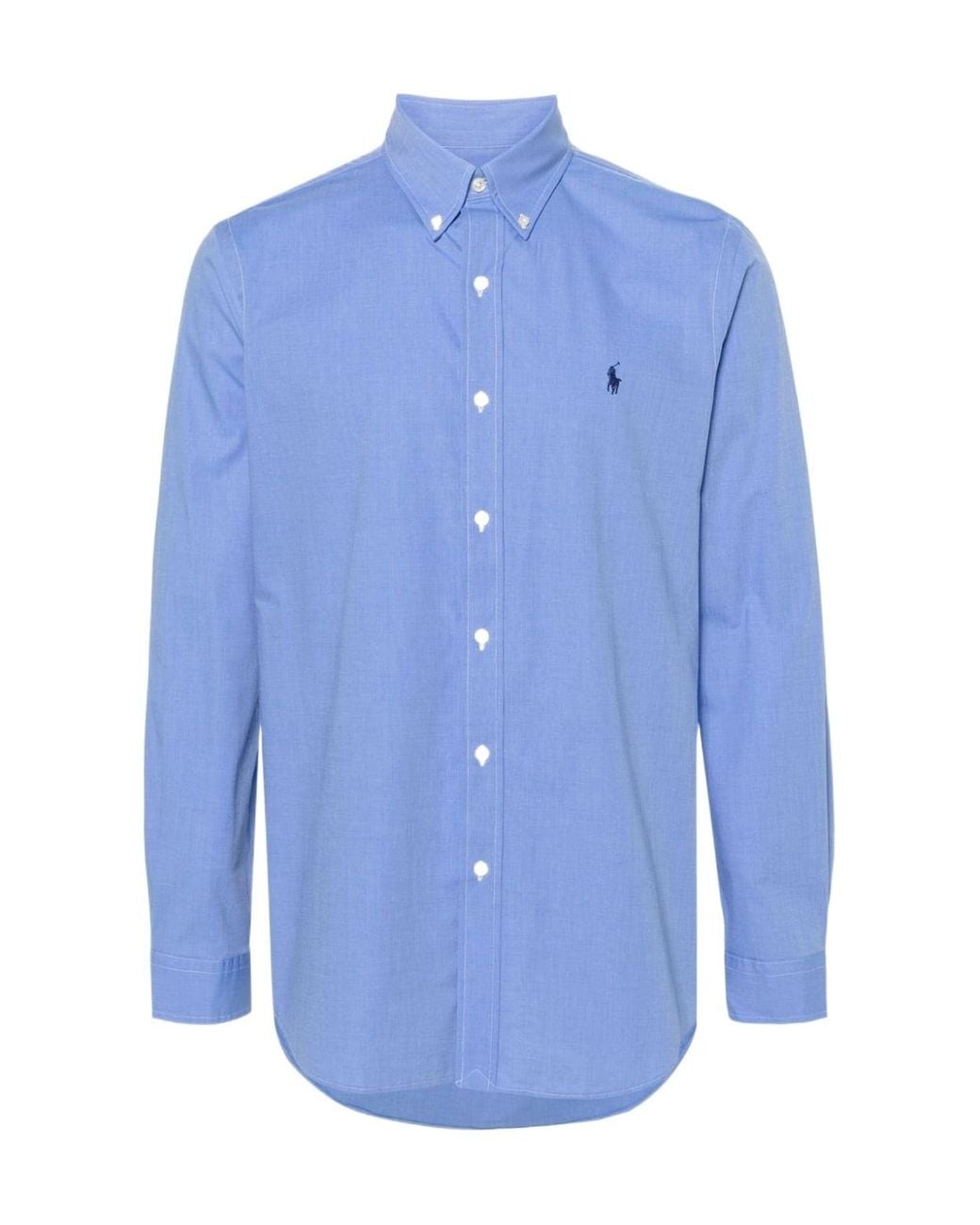 Polo Ralph Lauren Blue Pony Embroidered Curved Hem Shirt for men