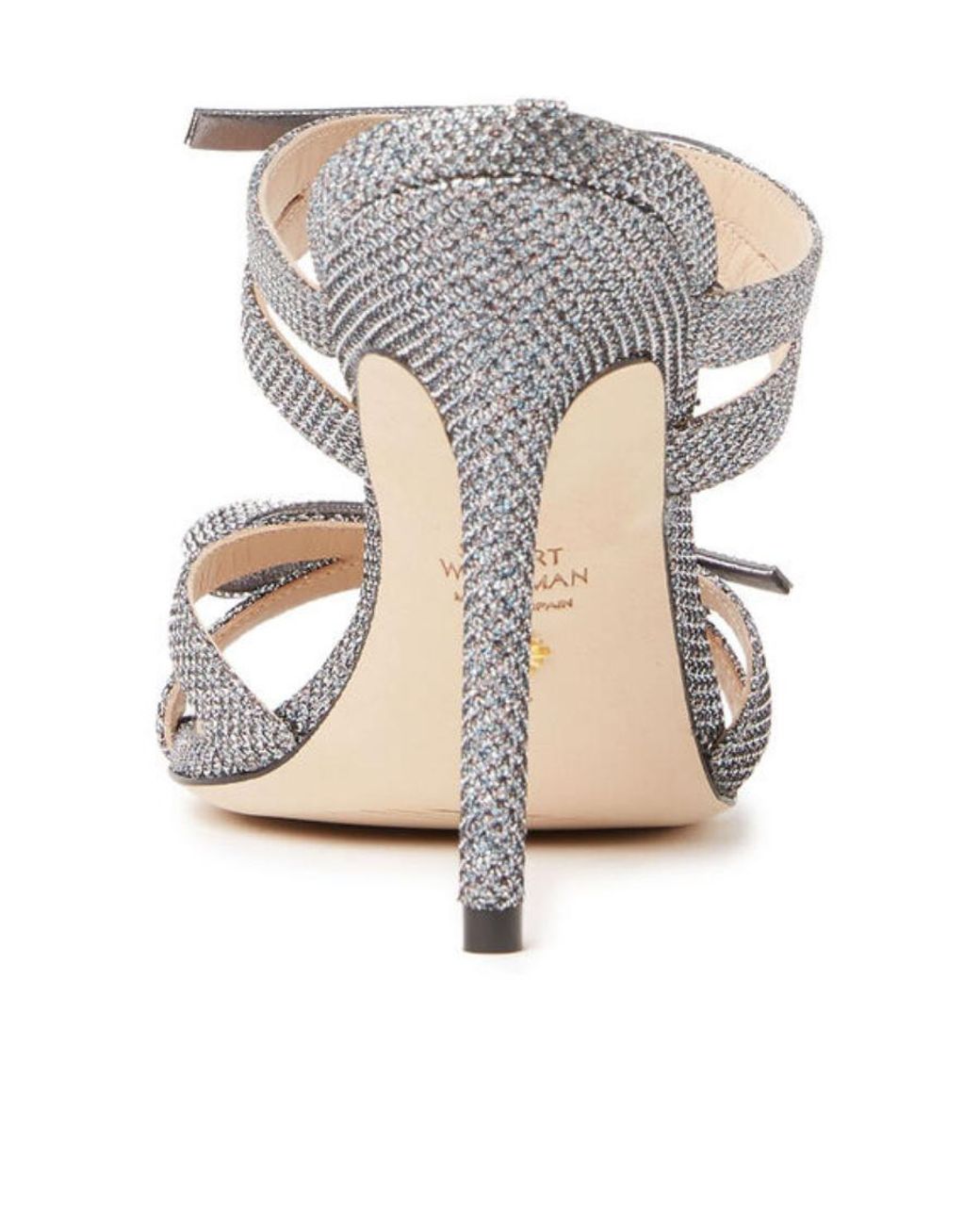 Stuart Weitzman White Glittered 90Mm Bow-Detail Sandals