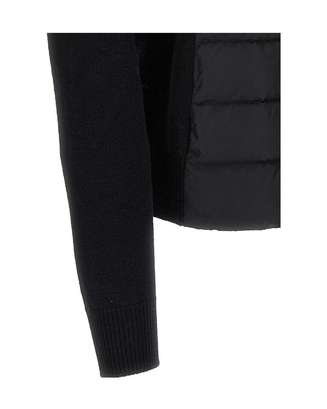Moncler Black Padded Wool Cardigan