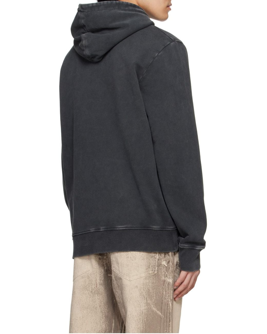 Balmain Black Vintage Logo Embroidered Hoodie for men