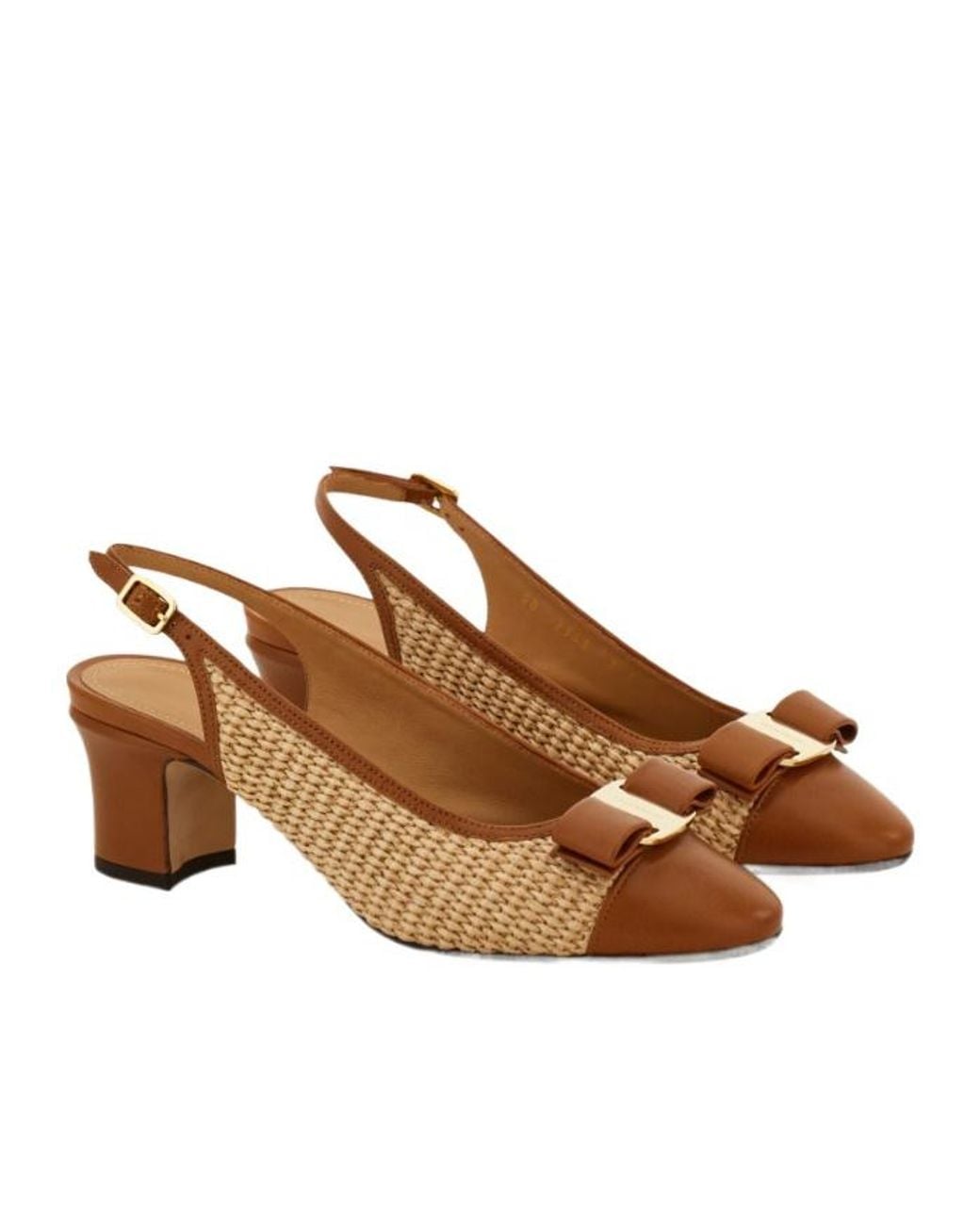 Ferragamo Brown Vara Bow Slingback