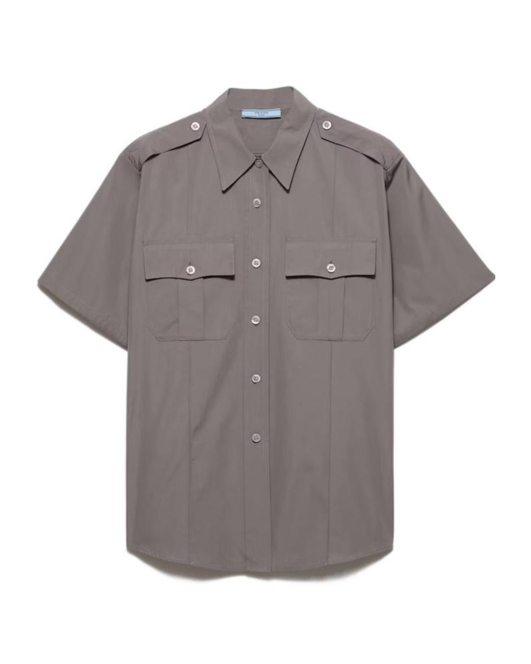 Prada Gray Short-Sleeved Utility Shirt