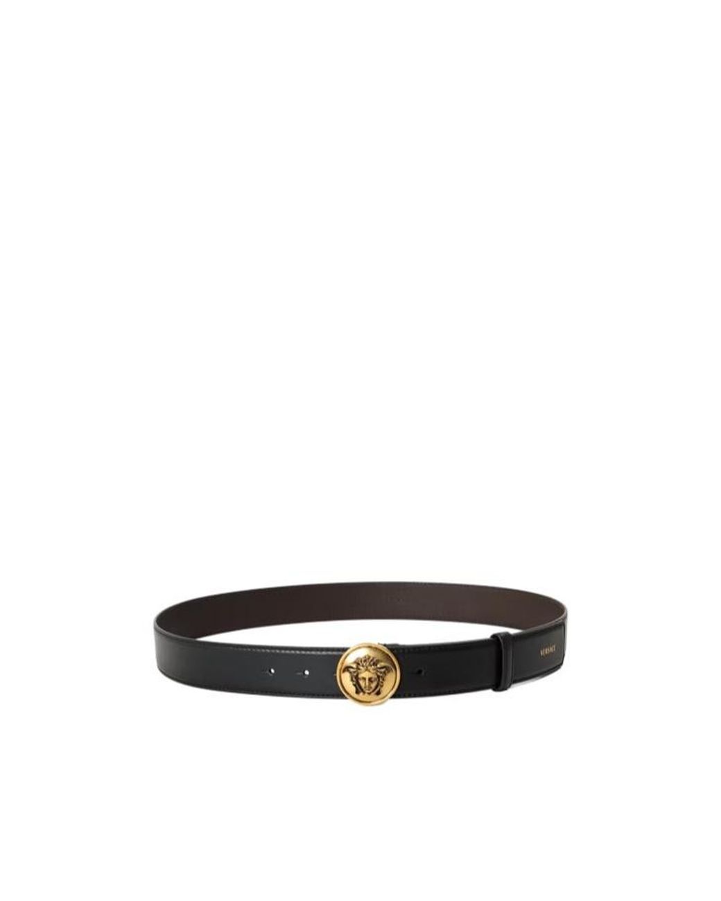 Versace White Smooth Leather Belt for men