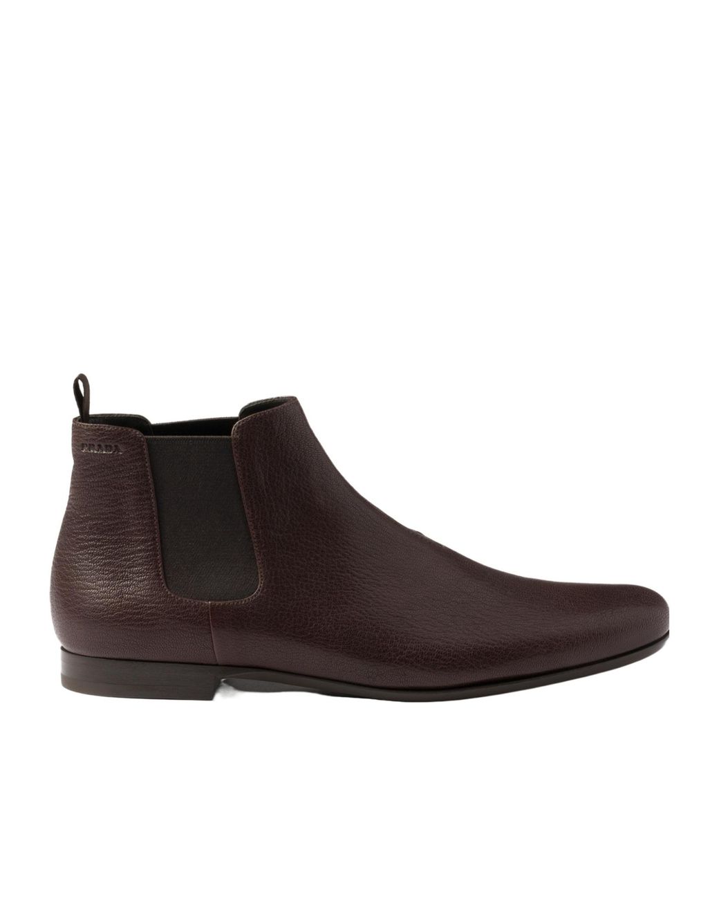 Prada Brown Slip-On Chelsea Boots for men
