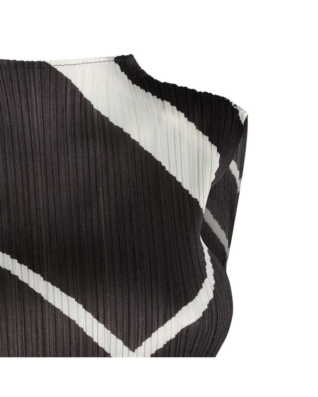 Pleats Please Issey Miyake Black Pleats Please Issey Miyake Fold Line Sleeveless Top
