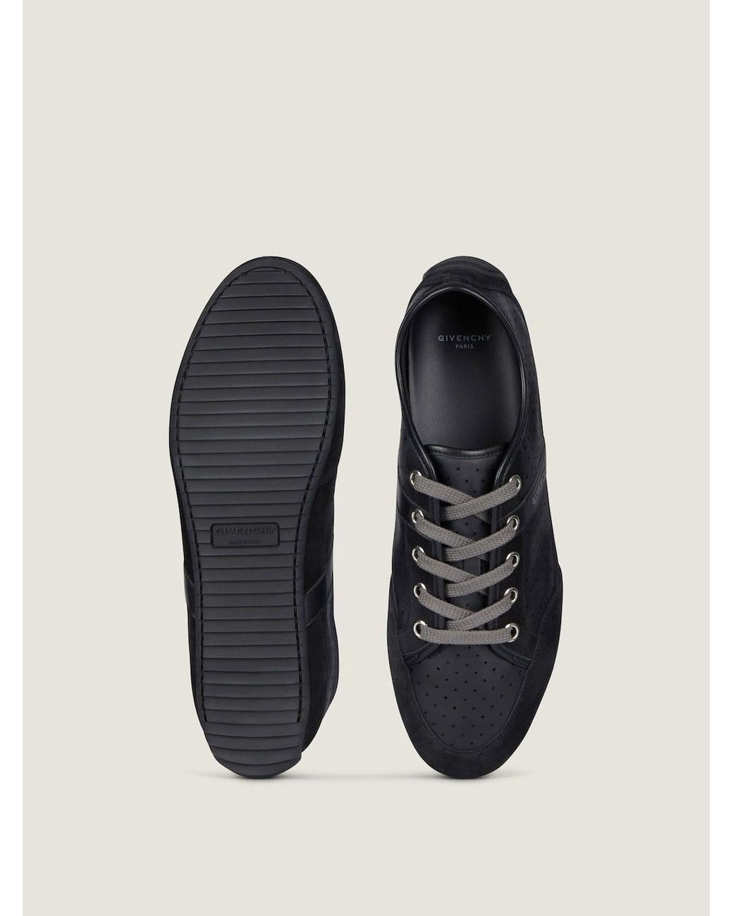 Givenchy Black Perforated Slim Sneakers for men