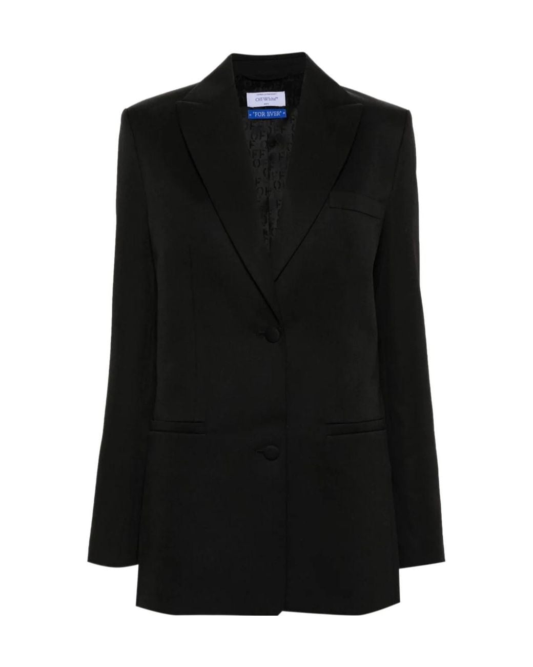 Off-White c/o Virgil Abloh Black Single-Breasted Virgin-Wool Blazer