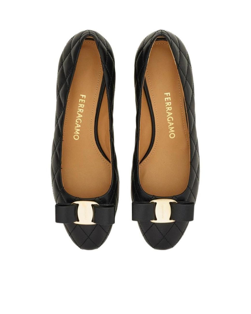 Ferragamo Black Quilted Vara Bow Pump
