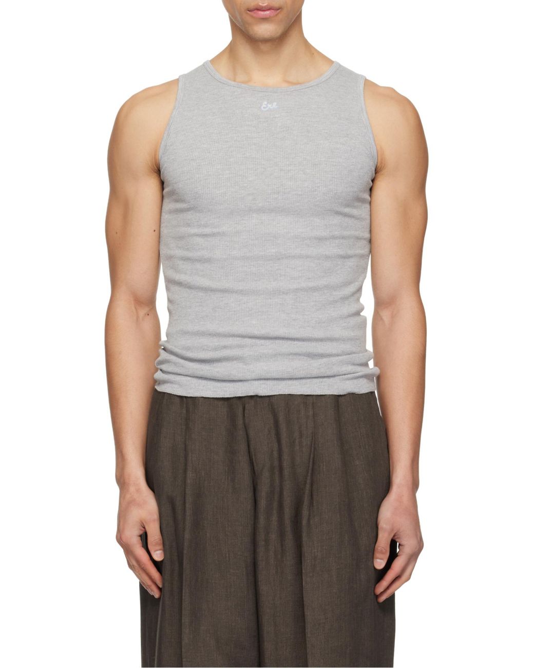 ERL Gray Crew Neck Vest for men
