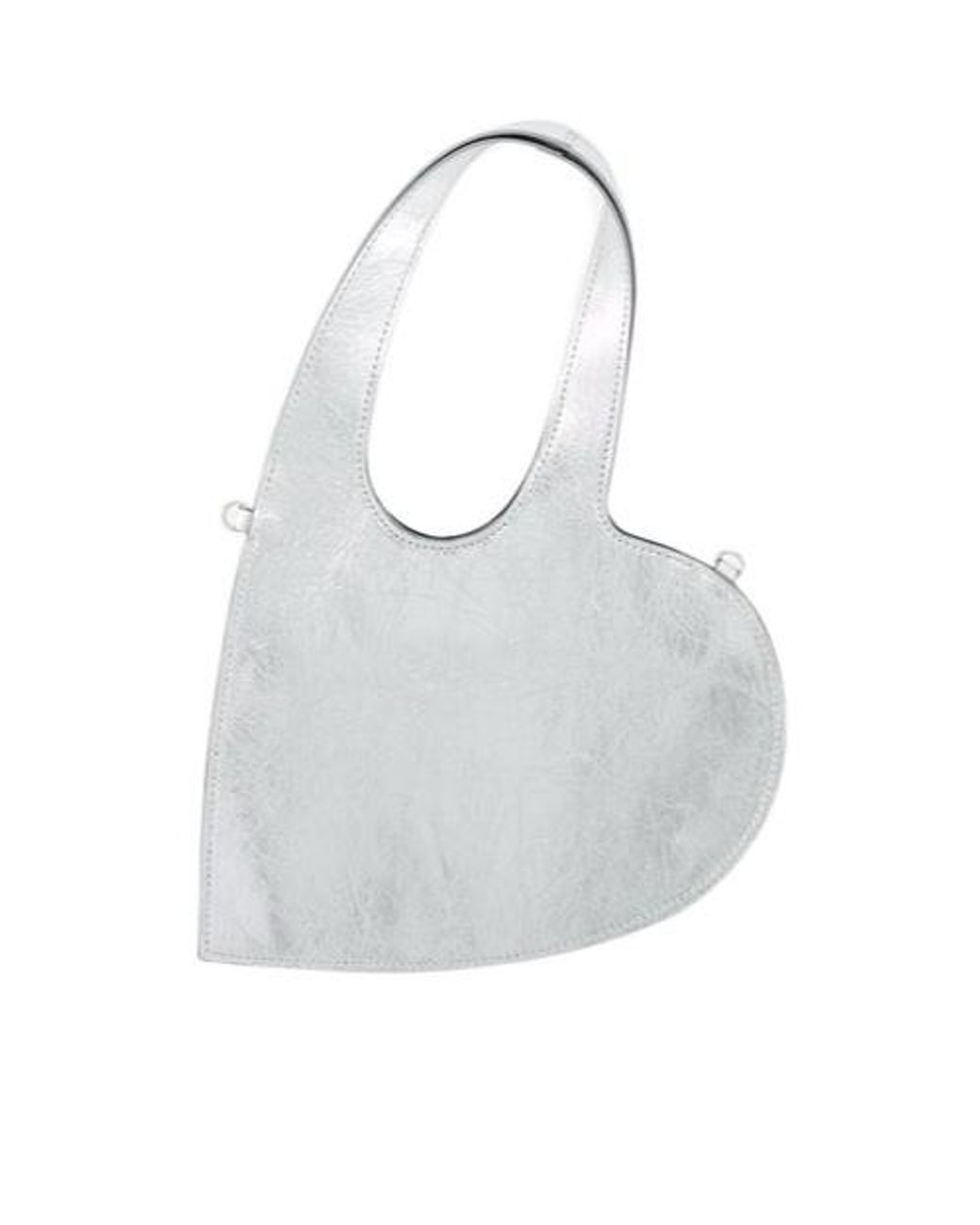 Coperni White Metallic Effect Mini Heart Tote Bag
