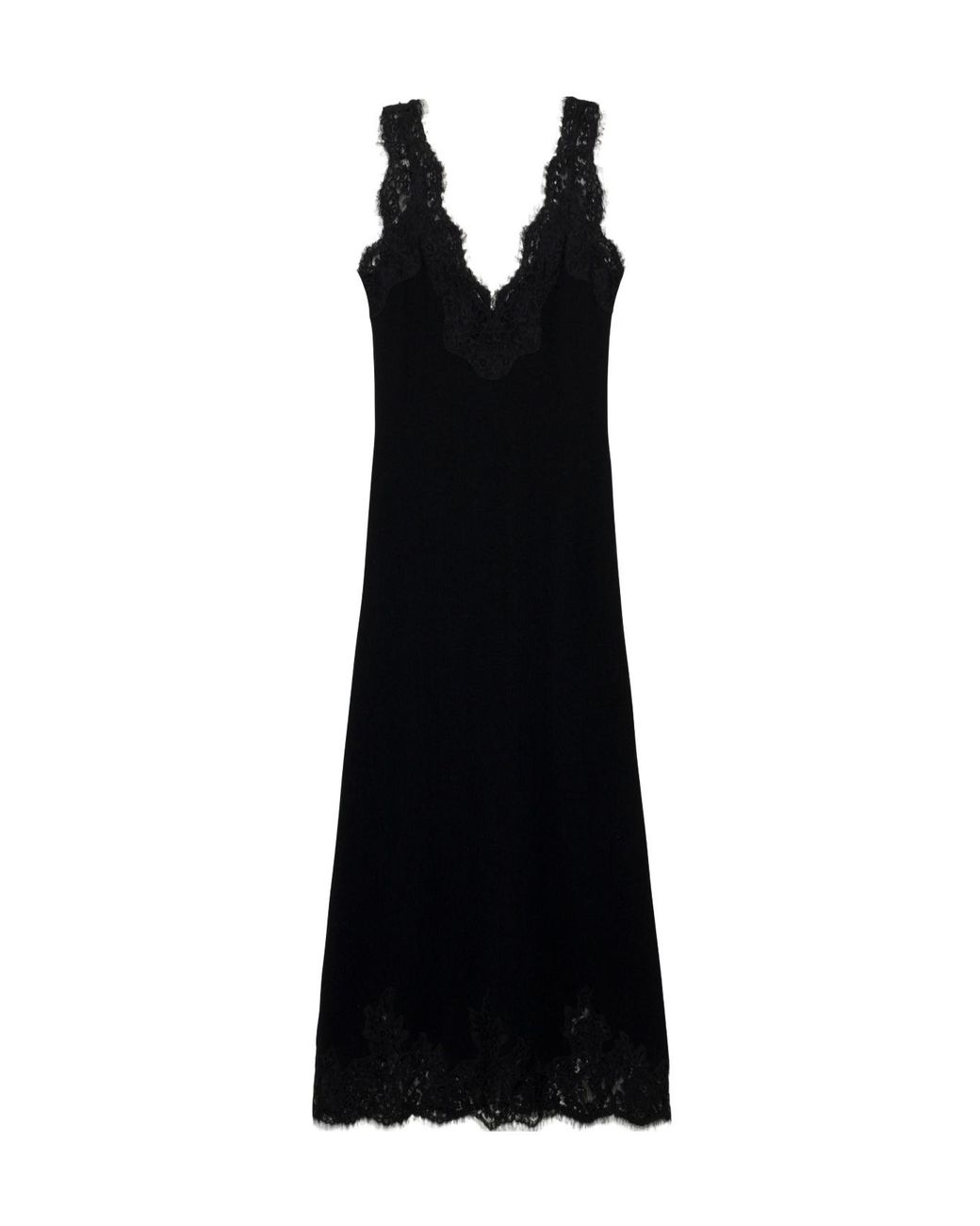 Jonathan Simkhai Black Lace And Cashmere Midi Dress