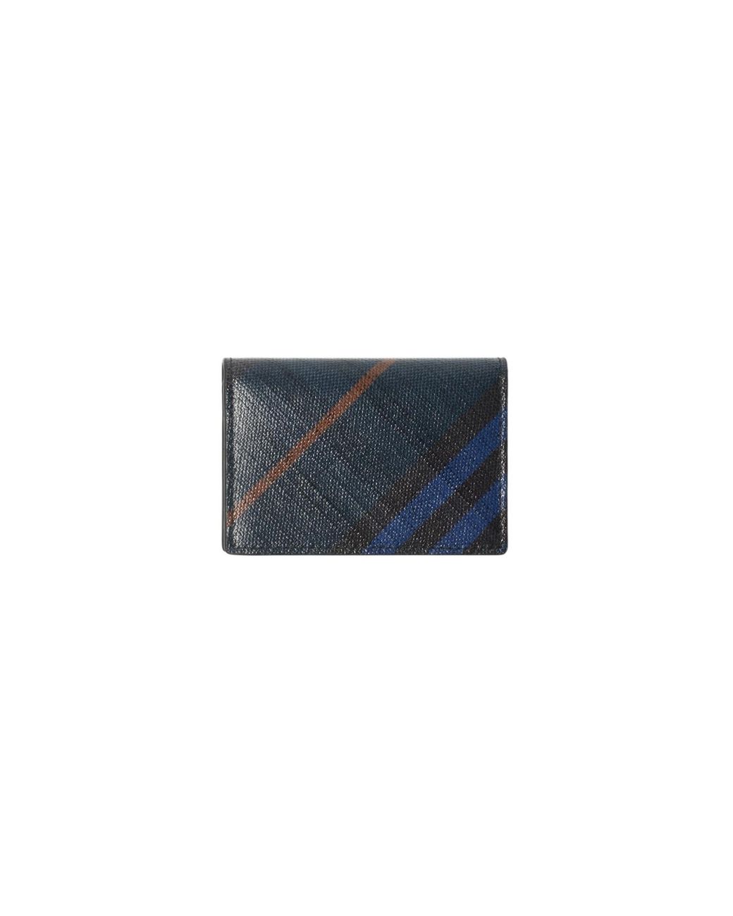 Burberry Blue Check Folding Card Case for men