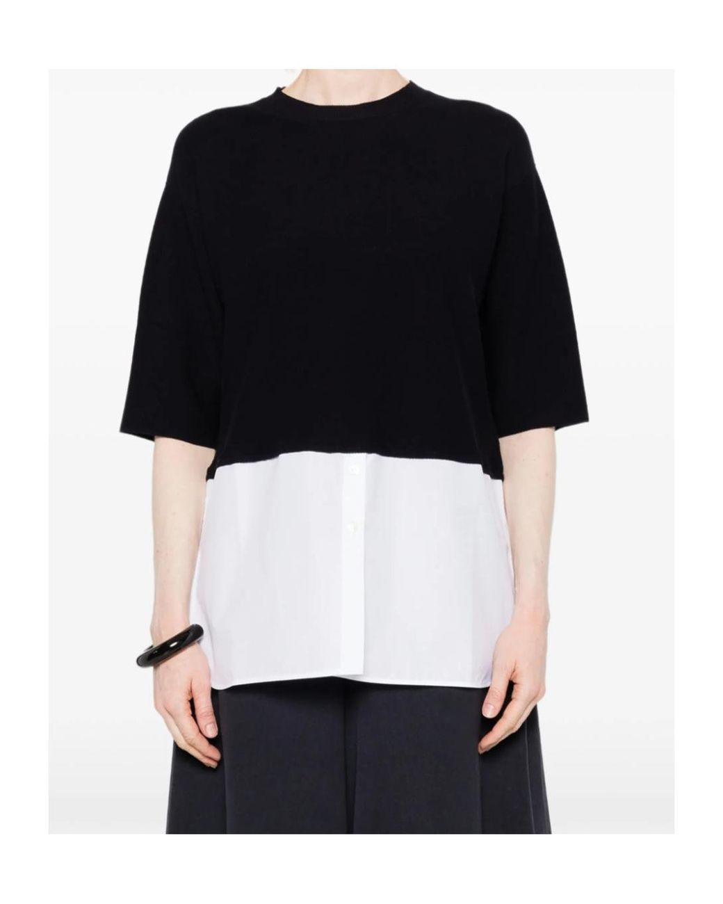 Fabiana Filippi Black Two-Tone Top