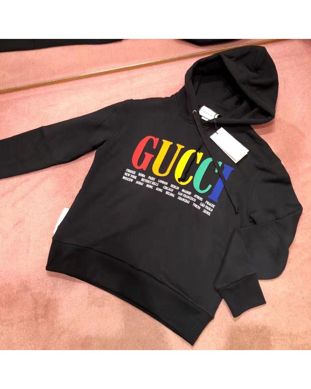 Gucci Black Cities Hooded Sweater for men