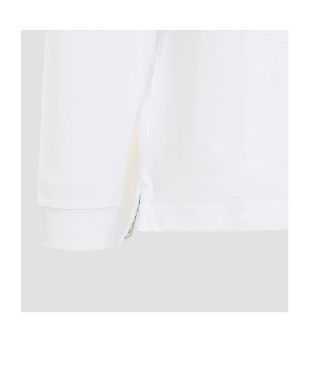 Acne White Striped Polo Sweatshirt for men