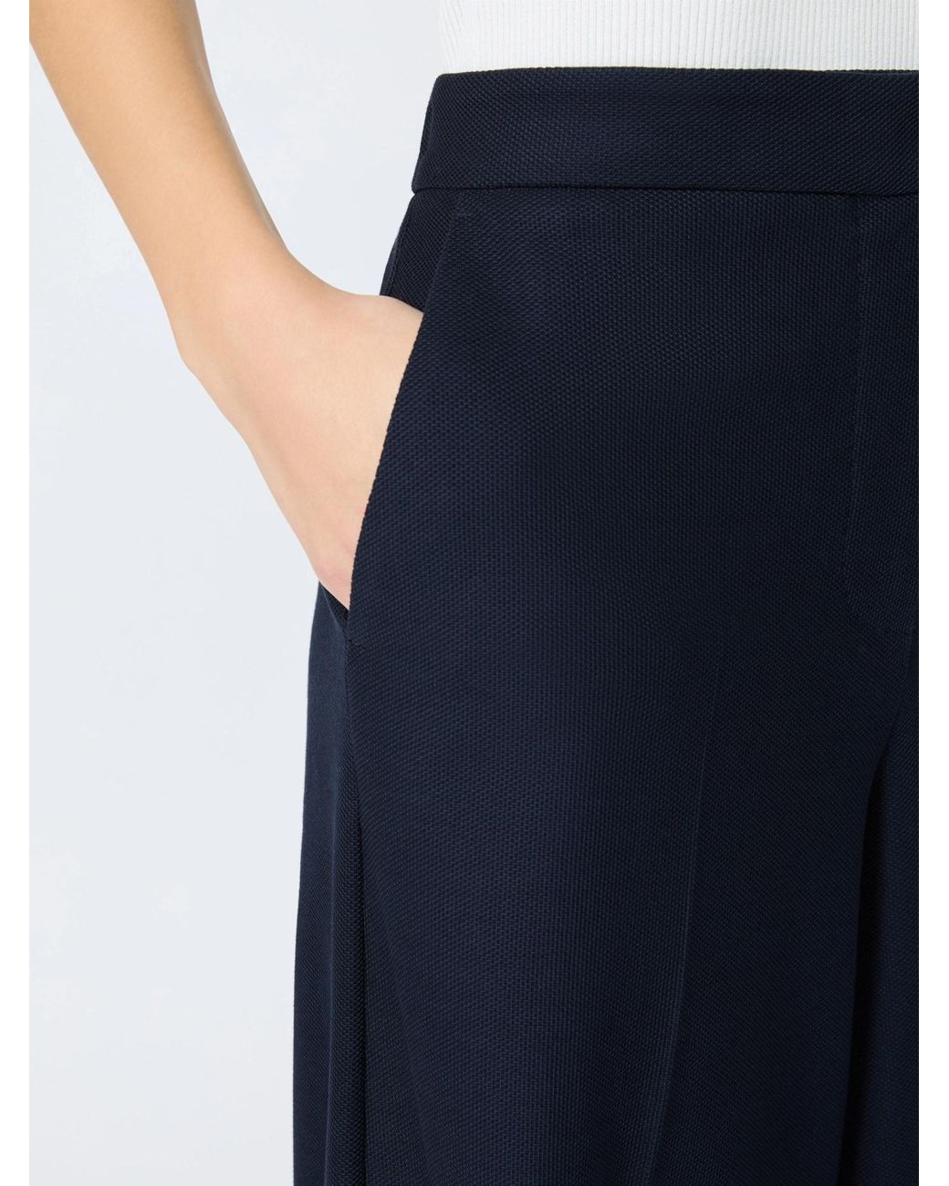 Max Mara Blue Pinza Wide-Leg Palazzo Pants