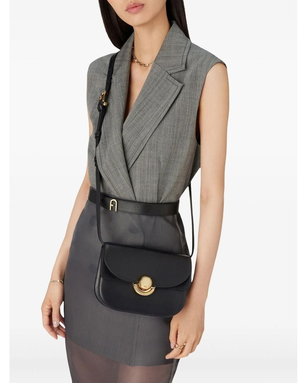 Furla Black Sfera Mini Crossbody Bag