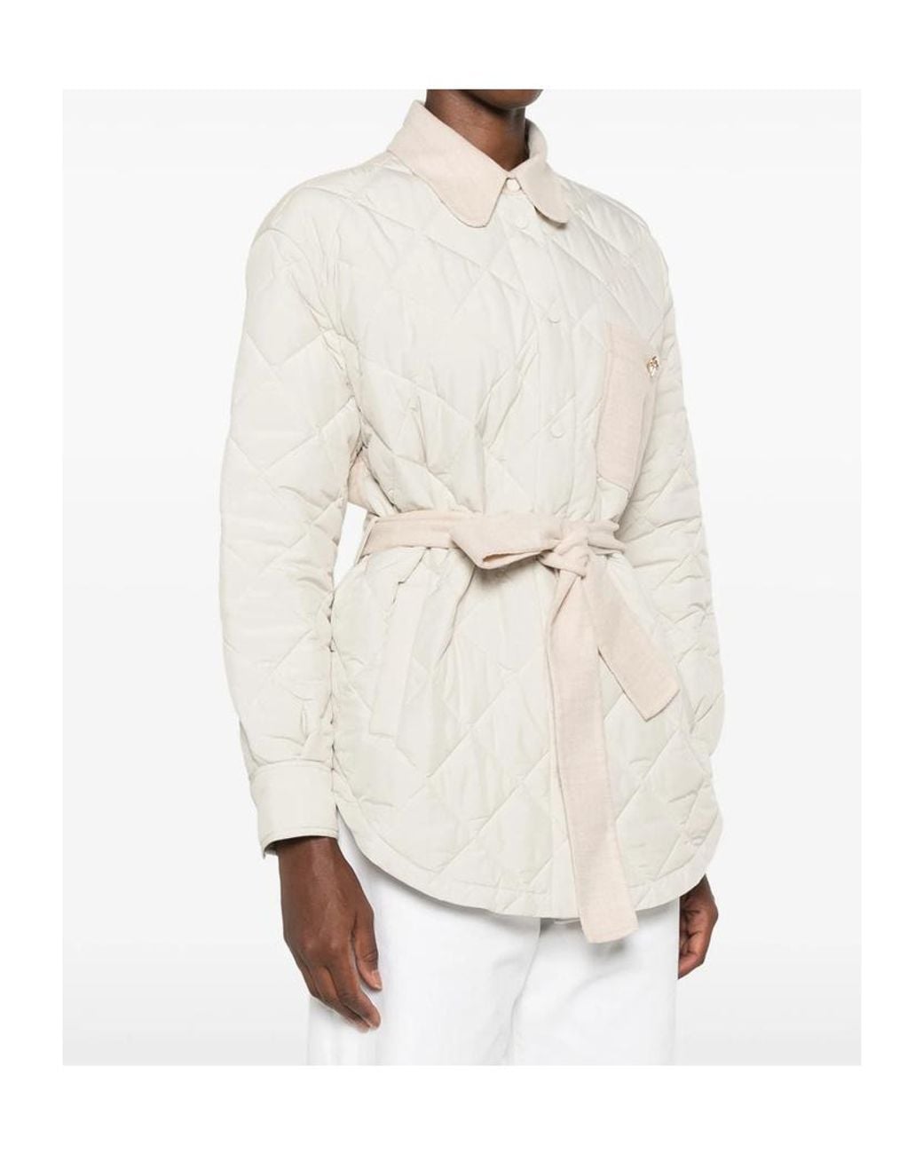 Fabiana Filippi White Belted Quilted Jacket