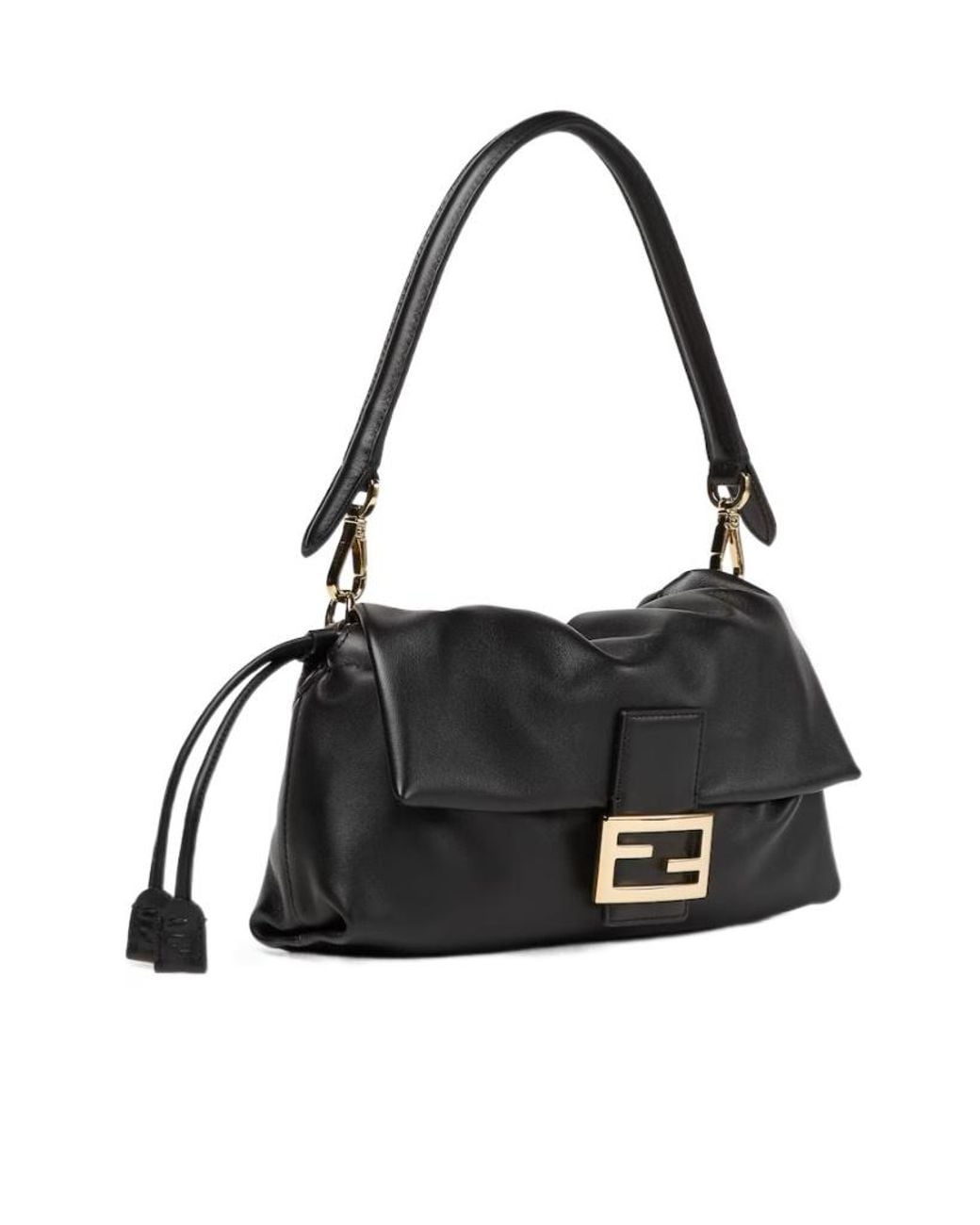Fendi Black Baguette Soft Medium Shoulder Bag