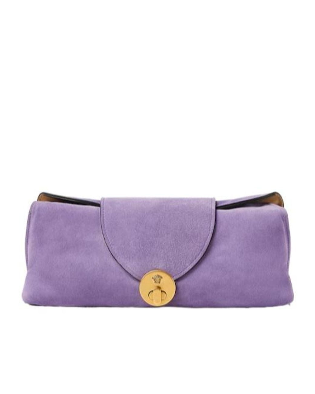 Versace Purple Vivian Suede Chain Shoulder Bag
