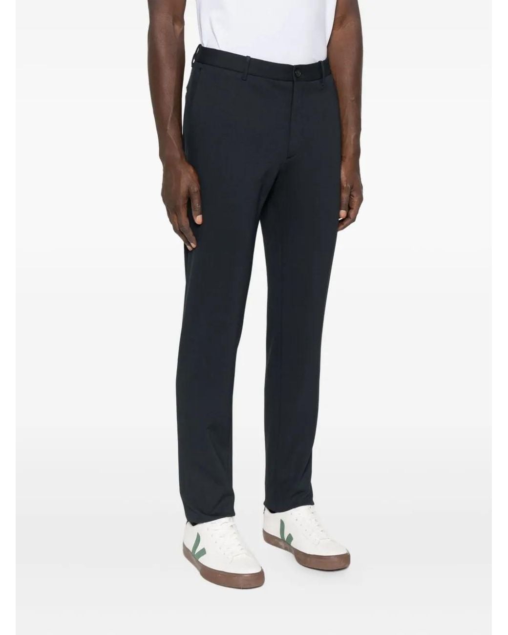 Incotex Blue Elastic-Waistband Trousers for men