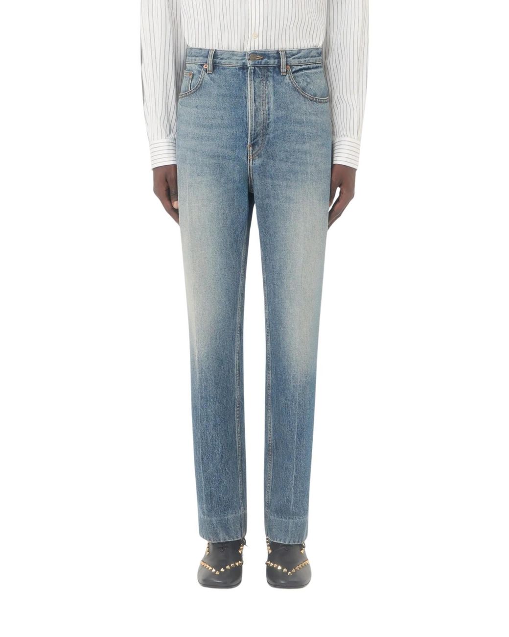 Valentino Blue Five-Pocket Denim Trousers for men