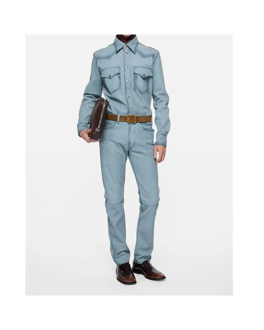 Acne Blue Suede Jacket for men