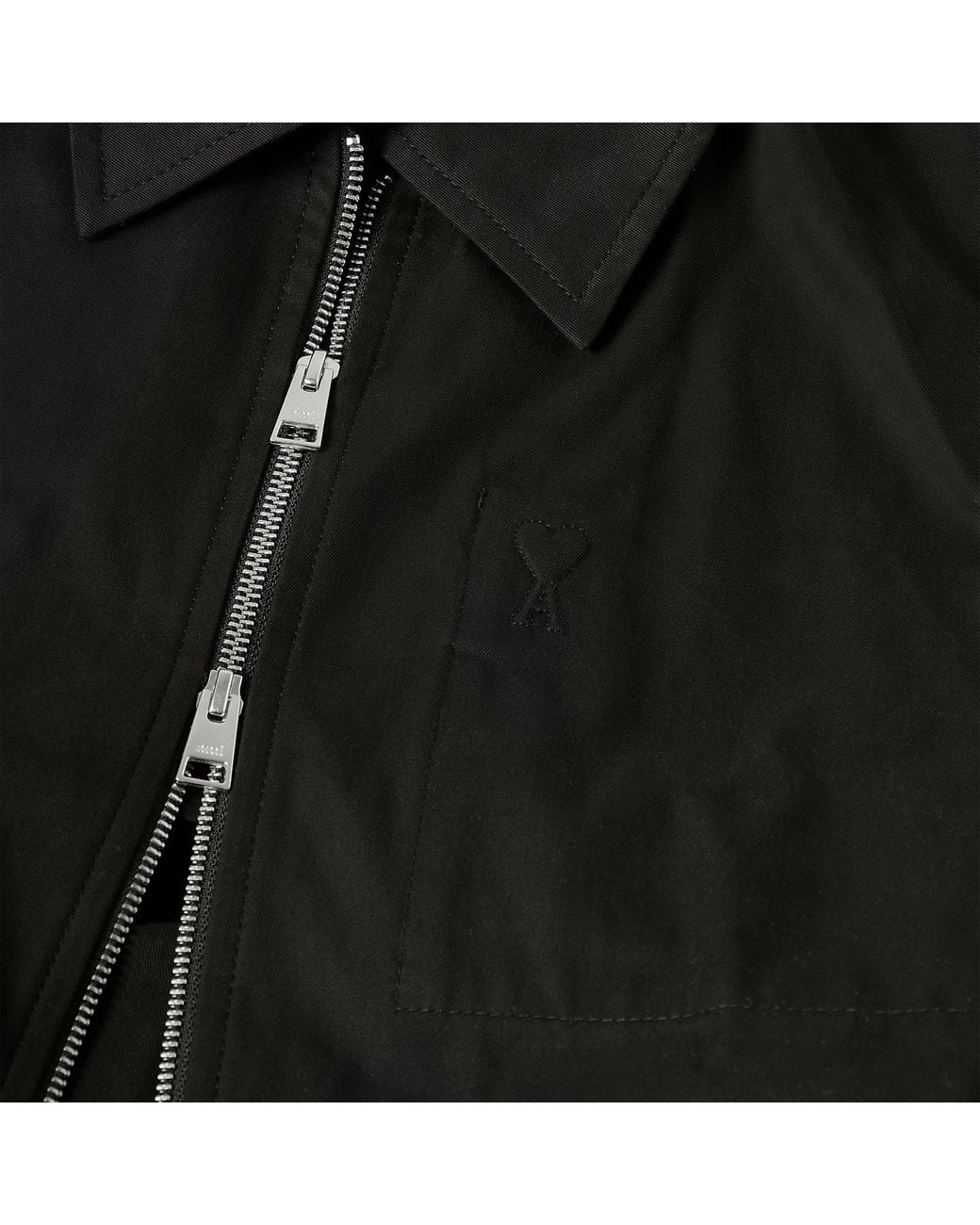 AMI Black Minimalist Cropped Jacket for men
