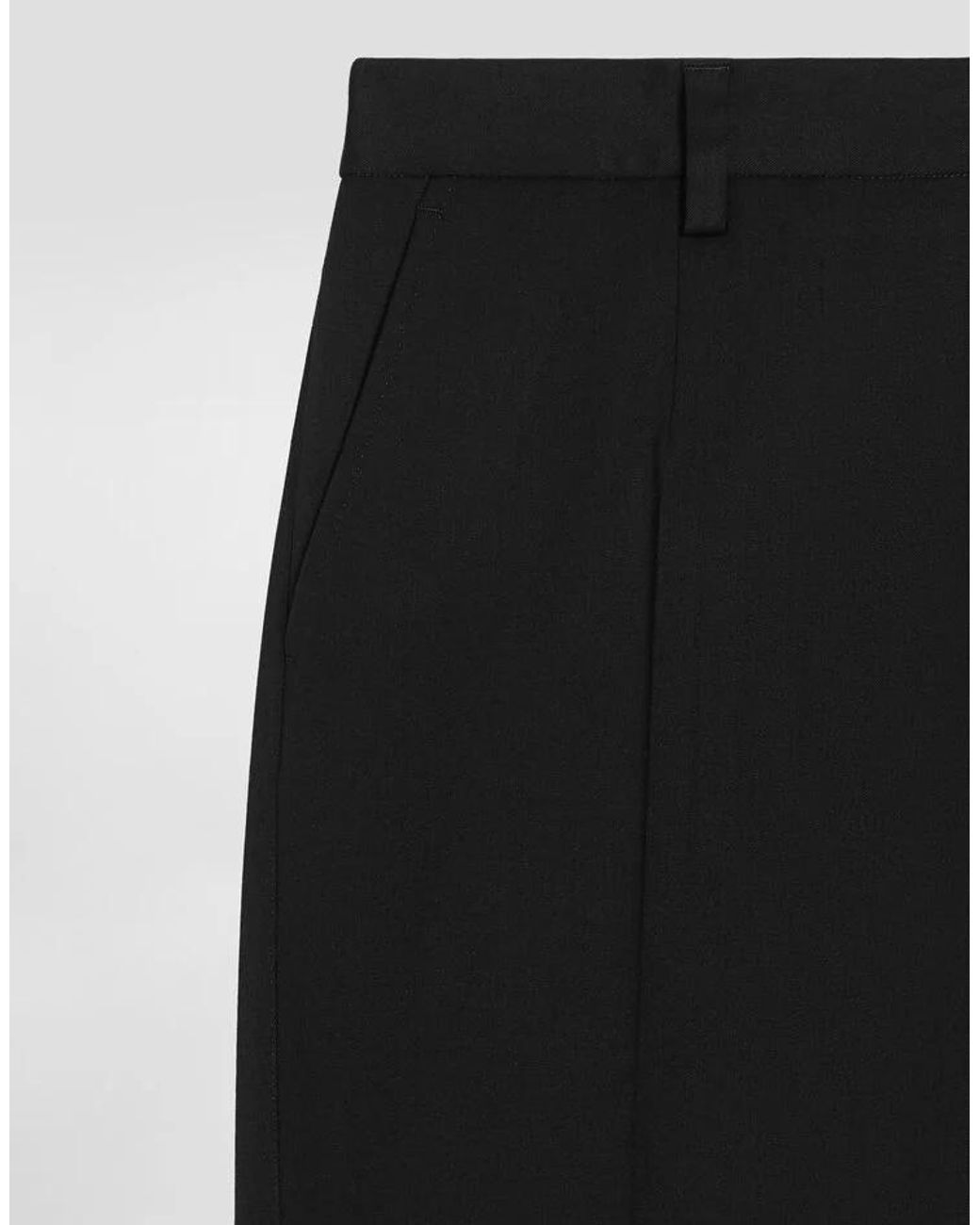 Dolce & Gabbana Black Pressed Crease Tailored Pants for men