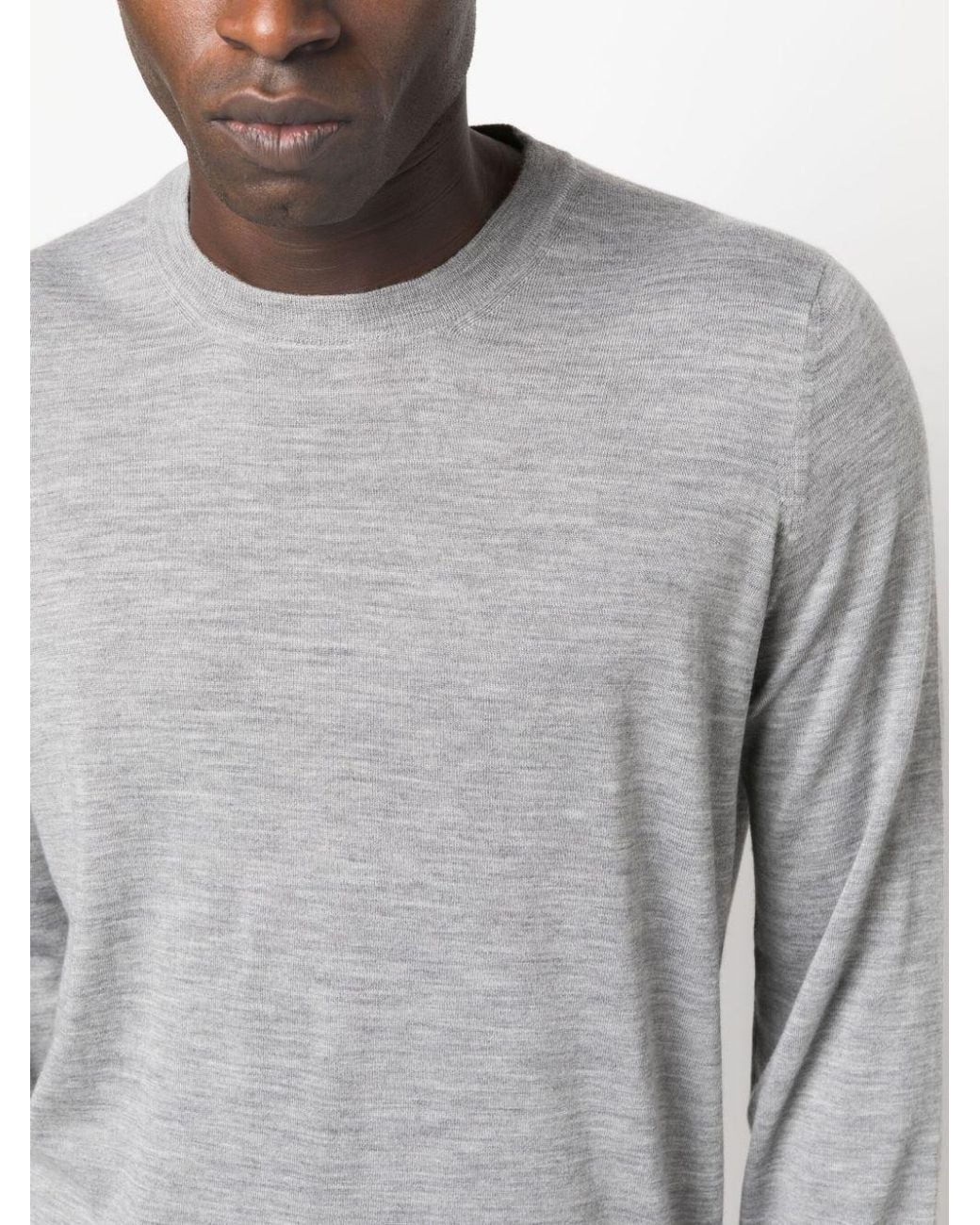 Brunello Cucinelli Gray Crewneck Knitted Jumper for men