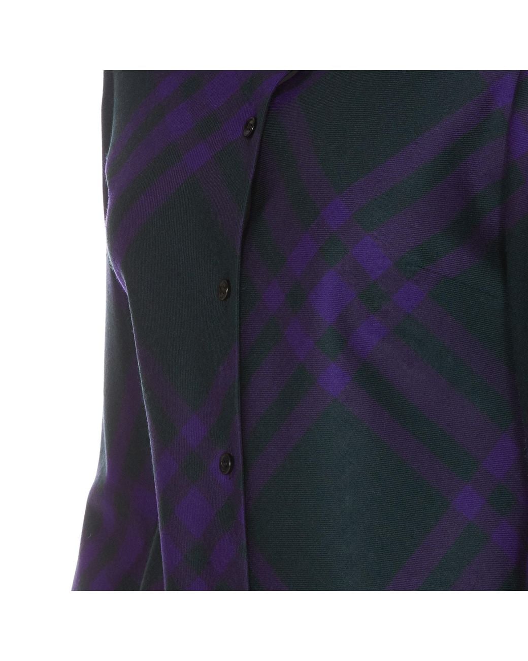 Burberry Blue Long Sleeved Checked Shirt Dress