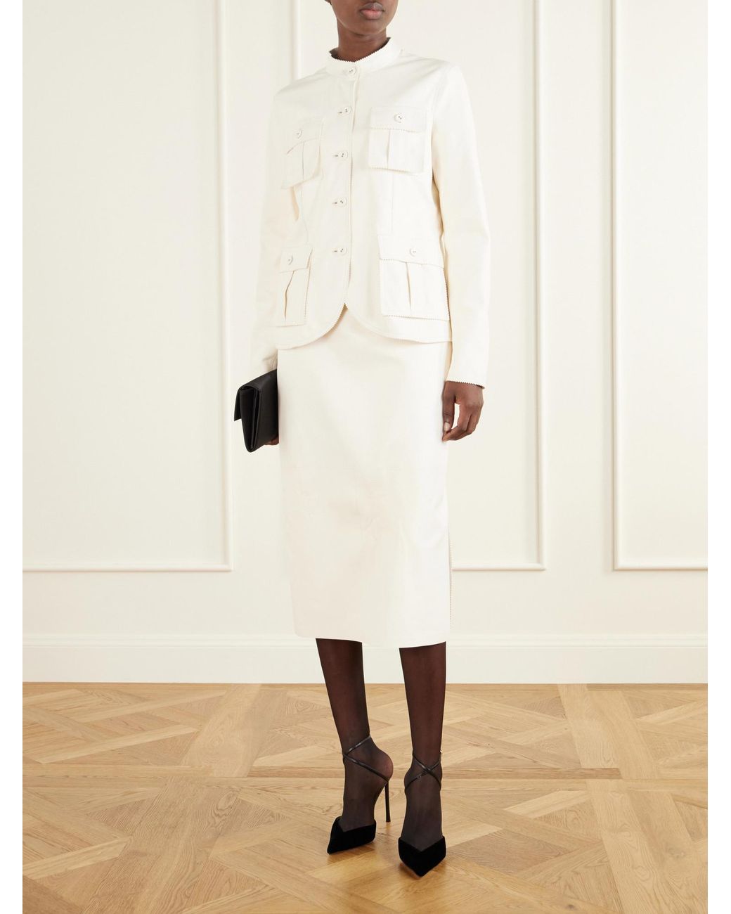 Tom Ford White Pocket-Detailed Button-Up Jacket